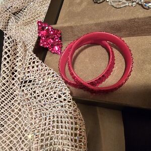 Red Danzann Bracelet Set And Hair Decoration